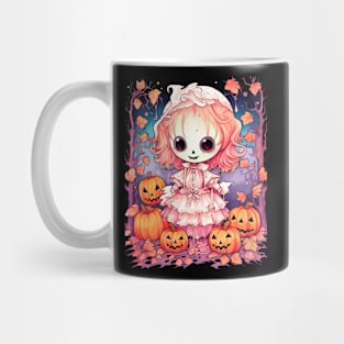 Halloween Zombie Ghost Girl with Jack-o-Lanterns Mug